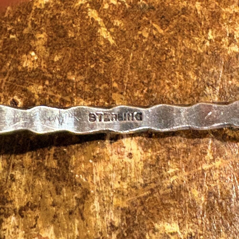 Sterling Silver Decorative Pattern Bangle Bracelet Vintage - Picture 8 of 8